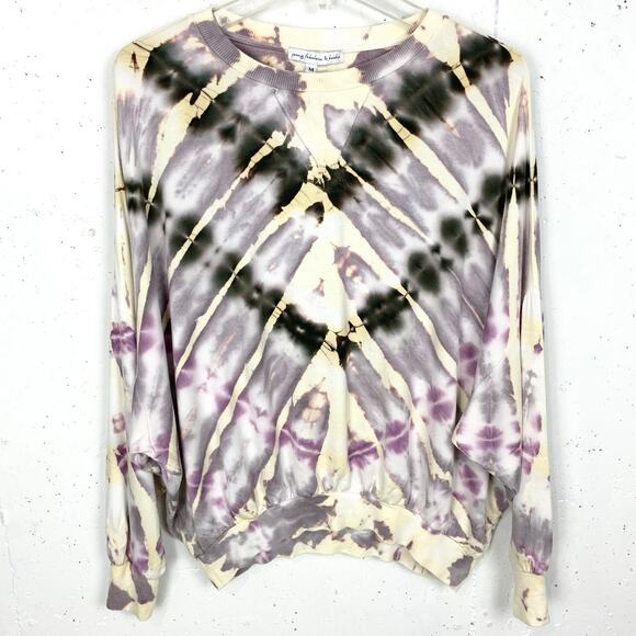 Young Fabulous & Broke Women Tie Dye Pullover Sweatshirt Purple Gray Size Medium - Picture 1 of 8